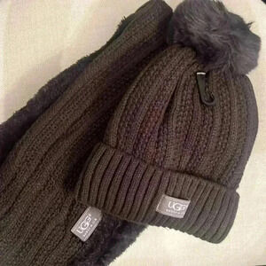 UGG dark gray/charcoal infinity hat and scarf